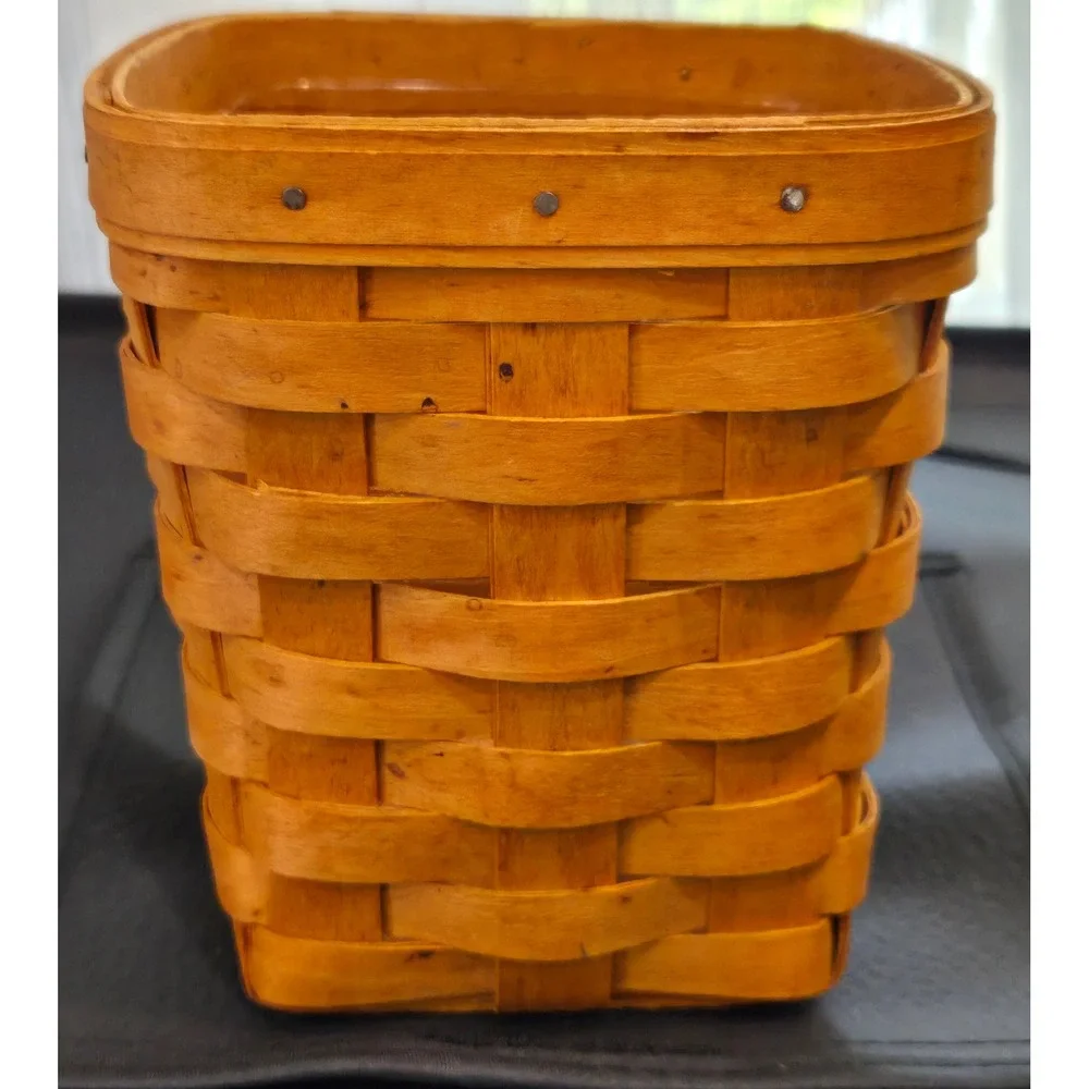 Longaberger 1995 Handwoven Basket Plastic Protector Vintage Retired Cottage Core